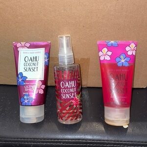 Bath and body works set bundle of 3 Oahu Coconut Sunset New